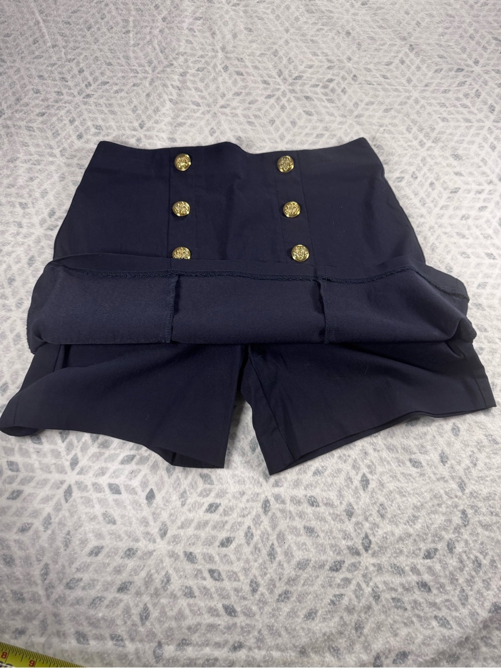 Counterparts Navy Sailor Mini Skirt with shorts Medium Gold Buttons Nautical - Picture 5 of 10